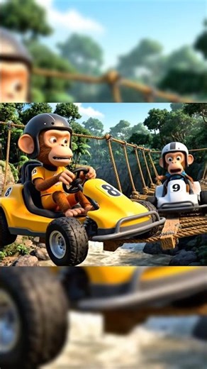 Epic Monkey vs Monkey Racing in Jungle Adventure with Broken Bridge Part 3 #epicrace
