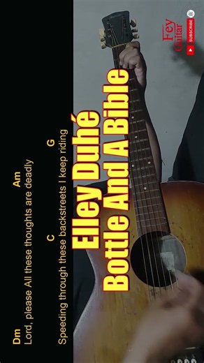 Elley Duhé - Bottle And A Bible Easy Guitar Chord & Lyrics (cover) #shorts