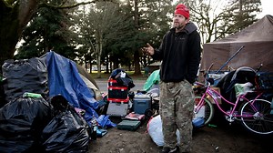 Salem homeless plan Oregon Capitol protest as camping ban goes into effect