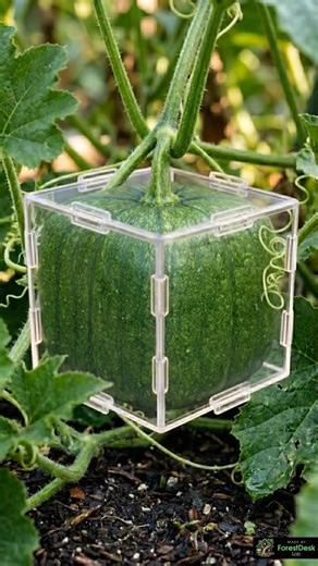 This Squash Grew Into a Perfect Cube 🟩🧊 (Amazing Fruit Mold Experiment!) #garden #gardening #squash