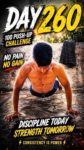 Day 260 💀 100 Push-Up Challenge | No Pain No Gain #shorts #motivation #fitnessinspiration #fitlife