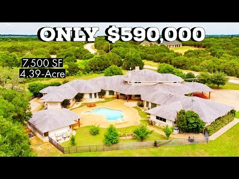 7,500 SF Abandoned Mansion on 4.39-Acre, Pool, Casita, Sauna, Theater, S. of Dallas Home For Sale