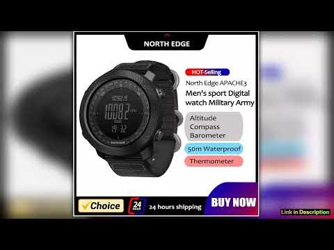 NORTH EDGE Mens Smart Watch Military Army Clock Compass Altimeter Barometer Pedometer Running Digit