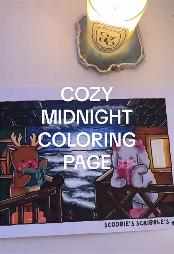 My midnight coloring session slowly turned into a midnight reading coloring page 🌙 Soft candlelight, cozy silence and a little bit of magic on this adorable @★ scoobie’s scribble’s ★ page 💕✨ follow for more soft coloring moments & cozy night routines 🌸 @Ohuhuart @Sakura of America Shop @Faber-Castell #colorwithme #coloringpages