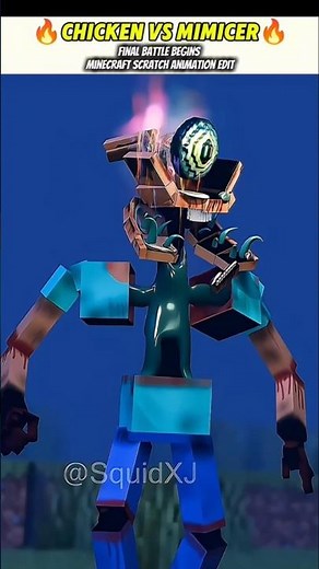 Chicken monster VS Mimicer Monster🔥|| Horror Movement Minecraft Scratch Animation Edit 🔥☠️
