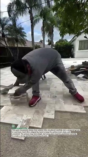 Backyard Patio Tile Installation Process #PatioPavers #Landscaping #SatisfyingBuilds