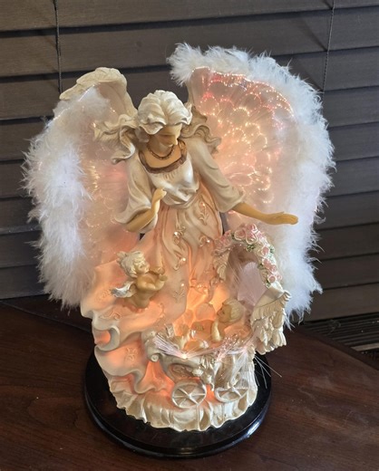 Tree Topper, Fiber Optic Vintage, Ceramic, Angel, Vintage, Statue, Figurine, Lamp, Lighting, Home Decor, Angels - Etsy