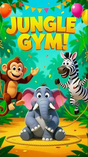 Jungle Gym Song for Kids | Fun 3D Cartoon Animals Workout Rhyme | Short Nursery Song