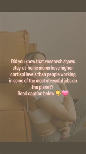 The Hidden Stress of Stay-at-Home Mums Did you know that research shows stay-at-home mums have higher cortisol levels than people working in some of the most stressful jobs on the planet? 😲 Between making endless meals, tidying up mess after mess, and never-ending washing, the constant overstimulation and feeling of being 'touched out' it’s a lot. And that’s just the beginning. The mental load we carry - planning dinner, remembering appointments, a crammed full calendar of events, juggling scho