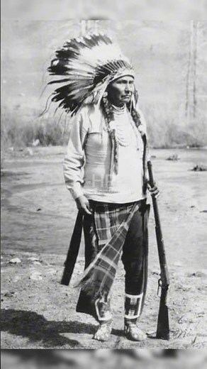 Chief Joseph Posing With His Rifle on The Colville Indian Reservation #history #wildwest #usa