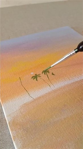 easy gouache painting tutorial #drawing #painting #nature #sunset #shortvideo #shorts