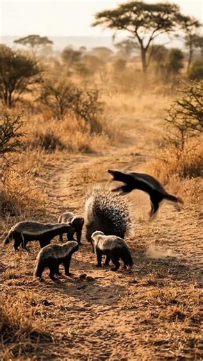 🦔 Fearless Porcupine Charging Through the African Wilderness! | Amazing Wildlife Moments