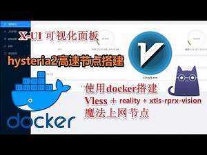 【节点搭建教程】使用docker搭建歇斯底里2(hysteria2)协议节点 vps搭建梯子部署x-ui面板最安全的vless+reality+xtls-rprx-vision节点nginx共用443