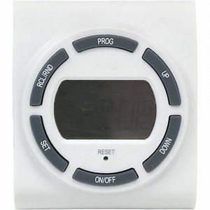 Check The Home Depot's Q&A Before Buying: Defiant 15 Amp 7-Day Indoor Plug-In Digital Timer with 2-Grounded Outlets, White