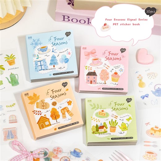 Four Seasons PET Sticker Book – Spring, Summer, Autumn, Winter Journaling Supplies - Etsy