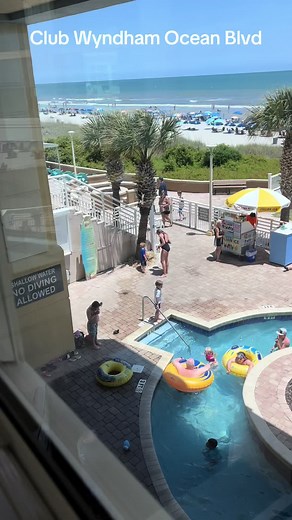 Some of the outdoor amenities at Club Wyndham Ocean Blvd North Myrtle Beach, SC. #familytime #vacation #beachvibes #lazyriver #clubwyndhamoceanblvd