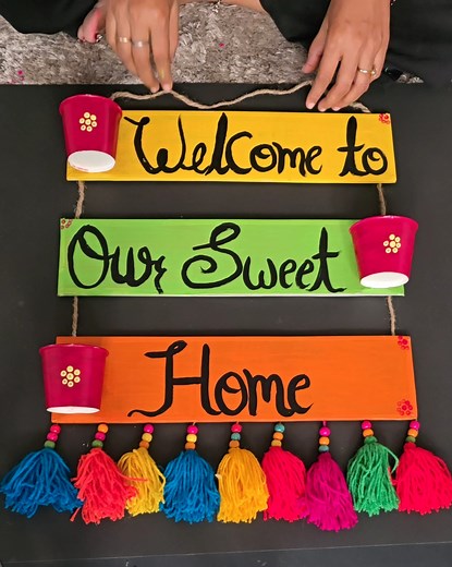 Home sweet Home wall decor DIY #home #decor #fblifestyle #craft | Creative ViNii
