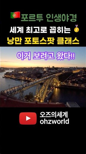 포르투 야경 끝판왕! 루이스 1세 다리 명당 자리 공개 📸 #루이스다리 #포르투야경 #shorts