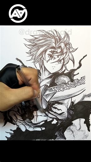 AVA Draws on Instagram: "How to draw Meliodas 🔥✍️ #drawing #sevendeadlysins #art #meliodas #nanatsunotaizai #fanart #sketch #anime #manga #animeart #artistsoninstagram #speedart #howtodraw #penandink #sketchbook #illustration #tutorial #artist #artwork"
