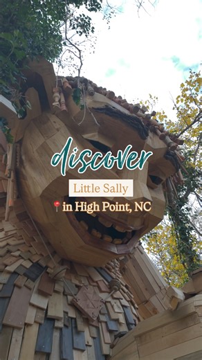 DID YOU KNOW? High Point has a new resident, and she's got a story to tell (and quite the unique vantage point)! 😉 Little Sally, High Point's new troll, was imagined by Danish recycle-art activist Thomas Dambo! As part of Dambo's 200 (and counting!) troll sculptures, Little Sally has her own special High Point story to tell. Like Dambo's other work, his trolls are crafted entirely from reclaimed materials to remind us that wonder lives in the everyday, and sustainability starts with creativity!