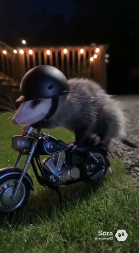 Opossum steals apples, escapes incredibly