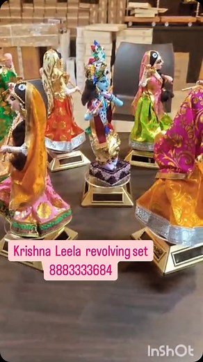 Krishna raas leela with revolving motor ( battery operated ) set up Paper mache dolls No. Of dolls in krishna raas leela set - 7, size 8 inches Individual 7 revolving motors No battery will be provided as it is prohibited in shipping . All motors will come without battery only #krishnaraas #krishnaleela #krishna #explore #reels #trending #md3returngifts Whatsapp@8883333684 | MD3 Return Gifts