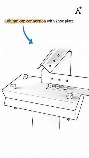 Truss connection || Column cap connection with shoe plate