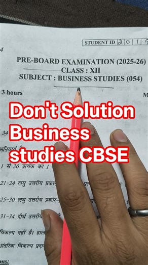 class 12 business studies pre board paper solution 2025-26 / bst answer key 2025-26