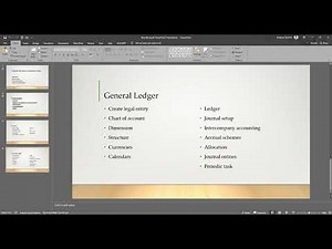 Dynamic 365 Overview General ledger Module