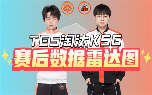 巅峰对决！TES 4:3淘汰KSG！晋级败者组第二轮！春季赛季后赛赛后数据雷达图