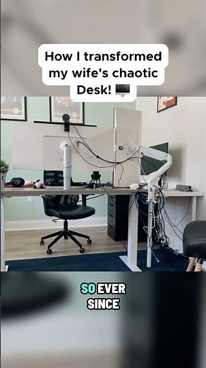 Wife's Ultimate Standing Desk Glow Up 💯 #desksetup #makeover #cablemanagement #satisfying
