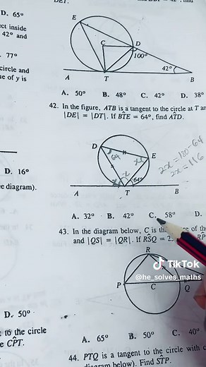Solving circle geometry #hesolvesmaths #mathematics #tiktokcreators #onlinetutor #circlegeometry #circletheorems