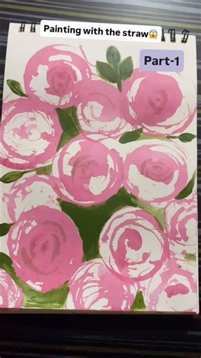 Painting with straw Part-1 #diy #paintinghacks #flowerpainting #rose #love #shorts #trending