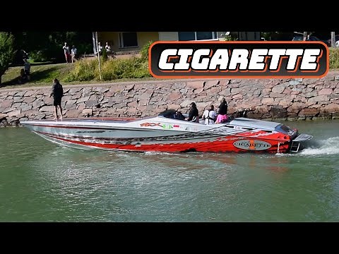 Cigarette 42x Powerboat with Twin Big-Block Mercury Racing Charged V8 Engines.