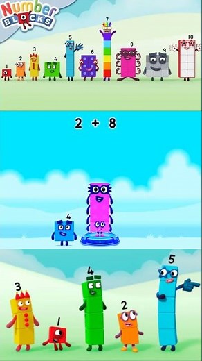 Numberblocks 10 Magic Run - Using Numberblocks 2 + 8 = 10 - Cbeebies Games