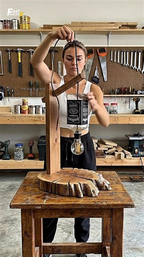 Whiskey Bottle Turned Into a Stunning Table Lamp #diy #satisfying