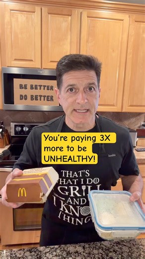 You are paying 3x more to be unhealthy! Stop eating fast food!#healthandfitness #mealprep #diteplan