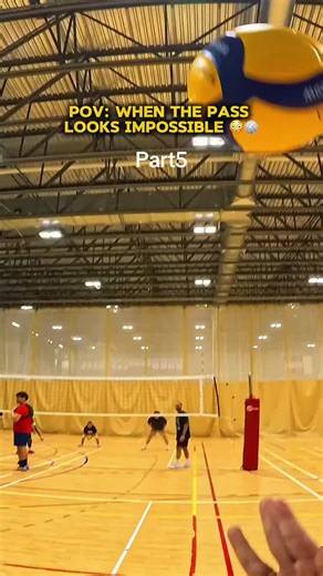 Perfect Pass Despite Bad Reception in Volleyball