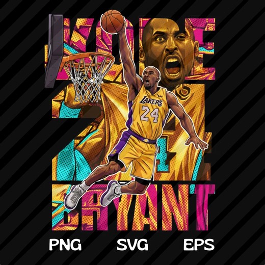 Kobe Bryant PNG SVG, Basketball T-shirt Design, Basketball DTF Transfer, Basketball Lover Png, Basketball Comic Graphic Tee Sublimation - Etsy