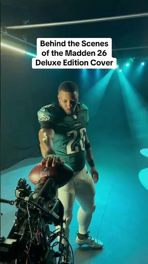 BTS of the Madden 26 Deluxe Edition Cover with Saquon Barkley