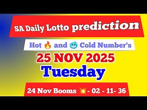 Sa daily lotto prediction of 25 Nov 2025 | South Africa daily lotto Prediction