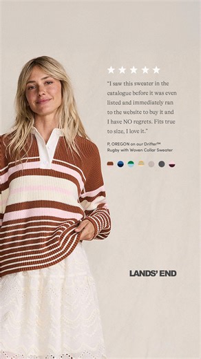 Meet perfect-weight Drifter™, the sweater that's worth every star. Stock up on styles to wear now and later at landsend.com | Lands' End