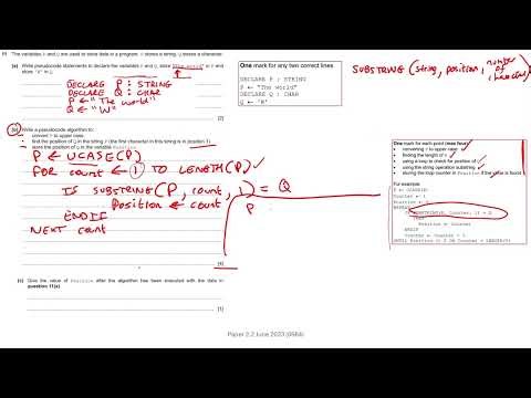 Q11 part c* WRITE PSEUDOCODE + LIBRARY ROUTINES *Cambridge iGCSE Computer Science Paper 22 June 2023