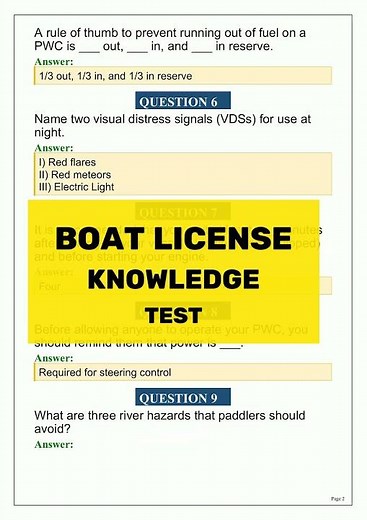 Boat License Knowledge Test 2026 | Actual Questions and Answers for Exam Prep