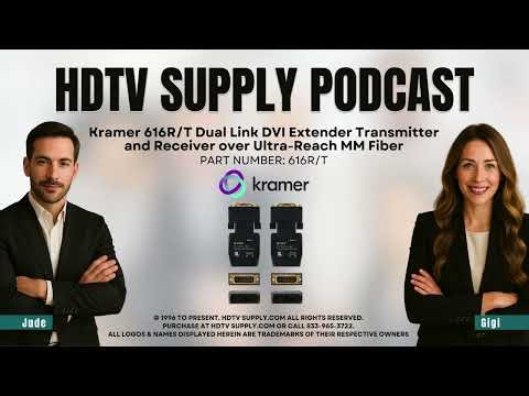 Kramer 616R/T Dual Link DVI Extender Transmitter and Receiver over Ultra-Reach MM Fiber