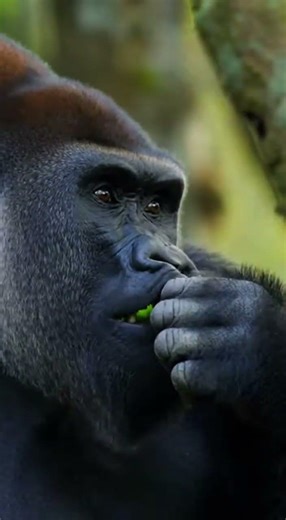 “Twilight Guardian of the Forest”#WildlifeMoments #GorillaWorld #JungleMagic