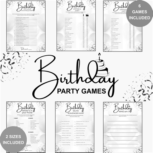 Birthday Party Games Bundle Vol 2 | 6 Printable Birthday Games for Adults | Fun Interactive Birthday Games | Instant Download - Etsy