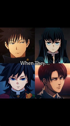 when they smiles!! ❤️✨ #megumi #muichiro #giyu #levi #demonslayer #jujutsukaisen #attackontitan