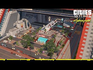 Downtown under the Apartment- Cities Skylines: Cyberpunk City / Night City Island [10 part.1]