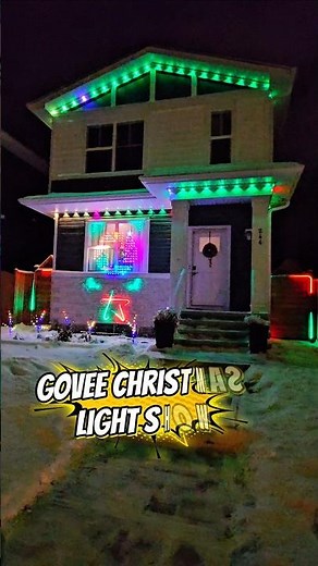Govee Christmas light show #goveelights #permanant lights #holidaylighting #Govee,